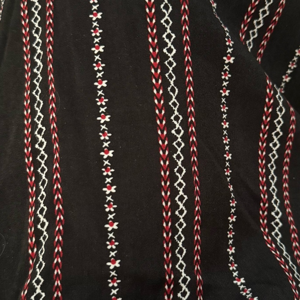 Size 14/16 BloomChic Black Midi Skirt Red White Stripe Boho Pattern NWT - Picture 2 of 2